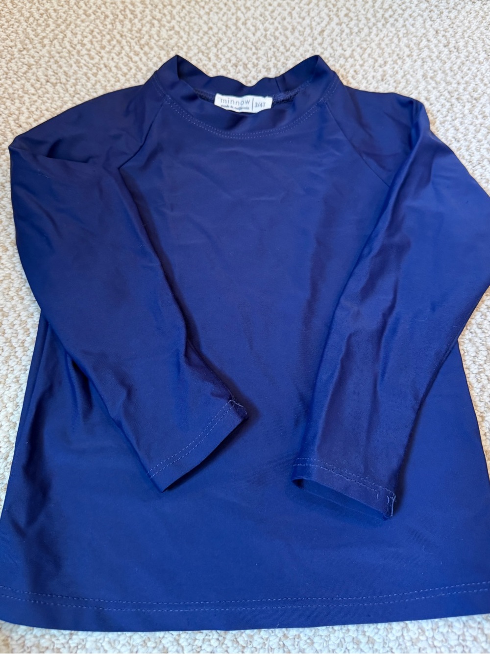Minnow  Long Sleeve Swim Rashguard - Navy (3/4!Made in 🇺🇸)